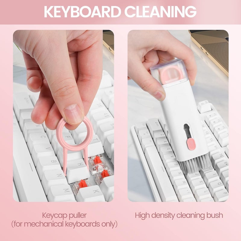 VUBOJO MacBook iPad iPhone Pro Screen Cleaner and Keyboard Tool - AirPod Cleaner - Computer Cleaning Kit (Pink) - Image 2